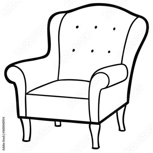 Illustration of a comfortable armchair isolated on white background