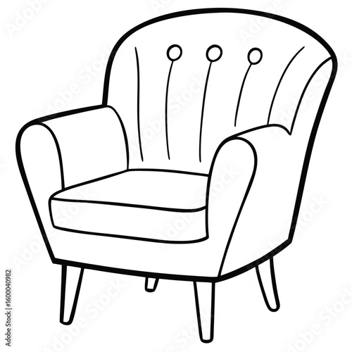 Illustration of a comfortable armchair isolated on white background