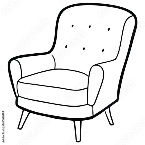 Illustration of a comfortable armchair isolated on white background