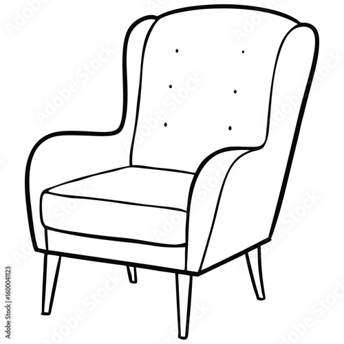 Illustration of a comfortable armchair isolated on white background