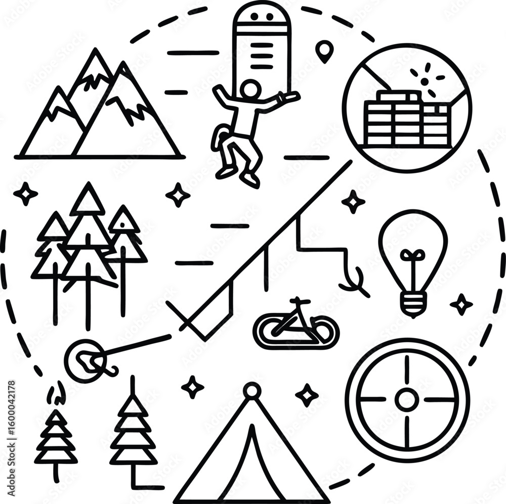 Fototapeta premium Black vector set of construction icons illustration design