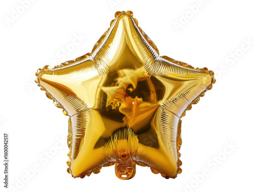 Golden Star: A photorealistic golden star, a symbol of celebration and aspiration, shines brightly against a pure backdrop. This image represents the allure of ambition and festive moments.