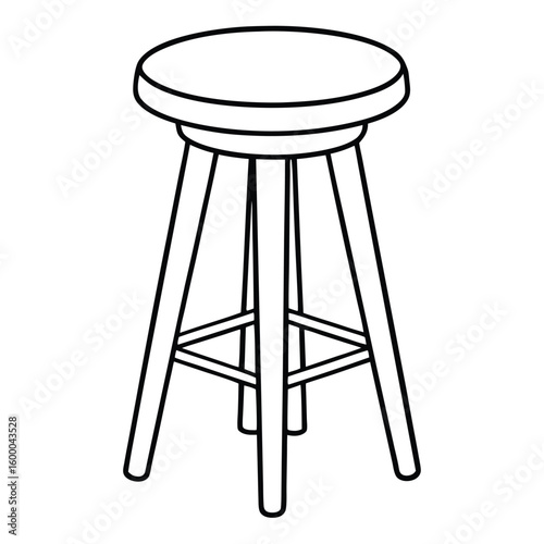 Illustration of a bar stool furniture isolated on transparent background
