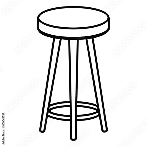 Illustration of a bar stool furniture isolated on transparent background