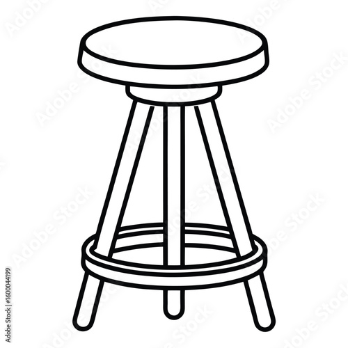 Illustration of a bar stool furniture isolated on transparent background