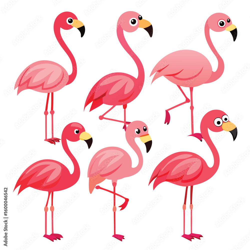 Fototapeta premium A graceful pink flamingo stands in water, showcasing its natural beauty as a vibrant wildlife bird