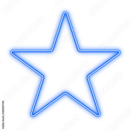 Neon star icon - blue 