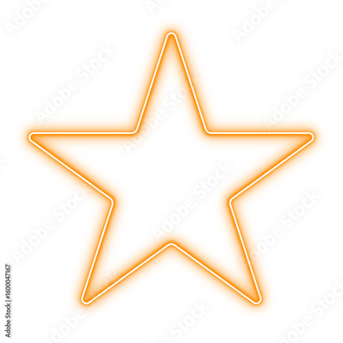 Neon star icon - orange 