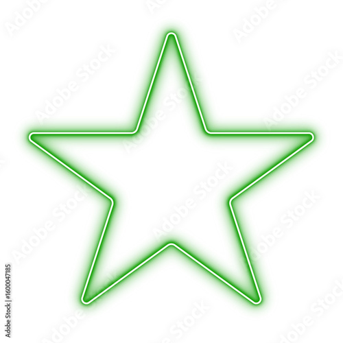 Neon star icon - green 