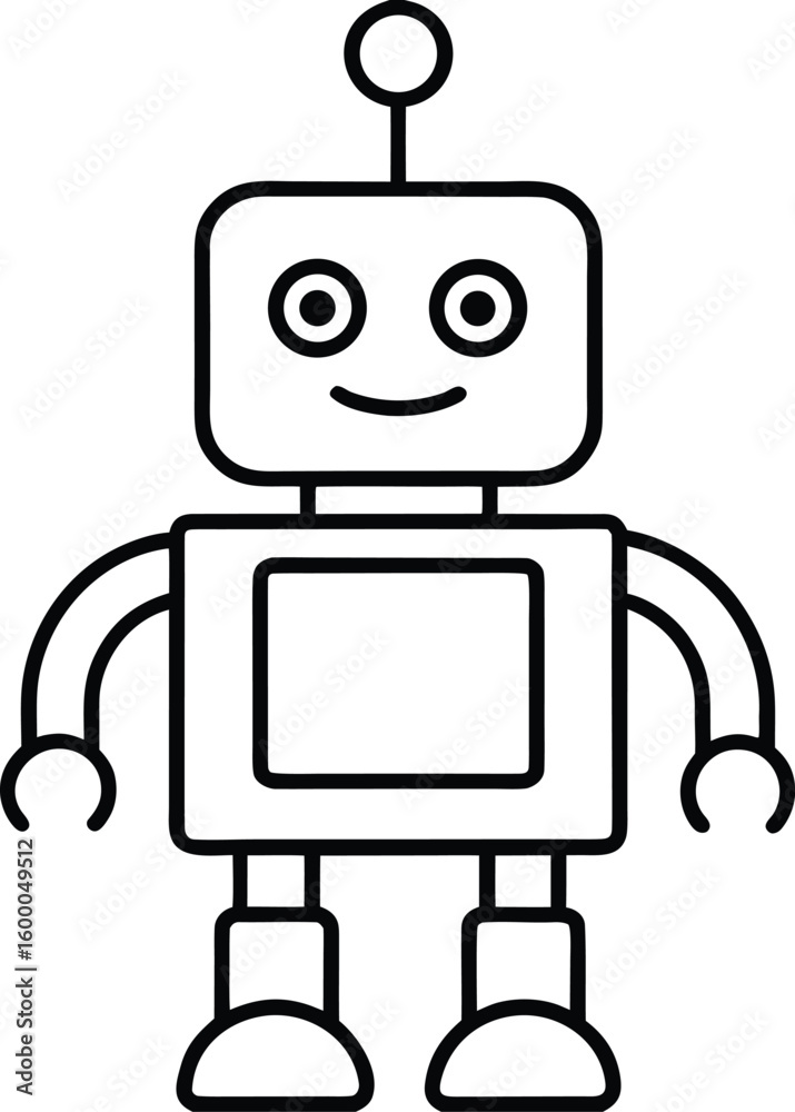 Naklejka premium funny cartoon robot