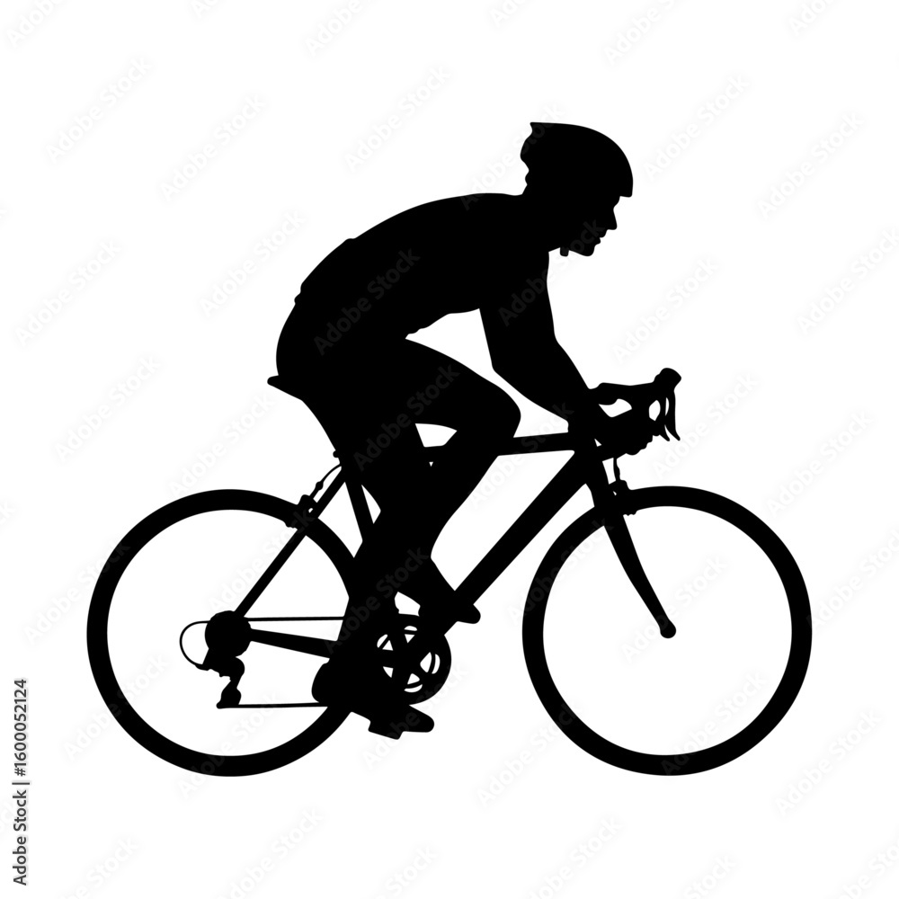 Naklejka premium Cyclist Riding Bicycle – Athletic Biking Vector Illustration