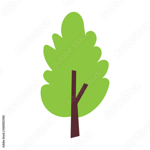 Green plant tree tropical leave cartoon design