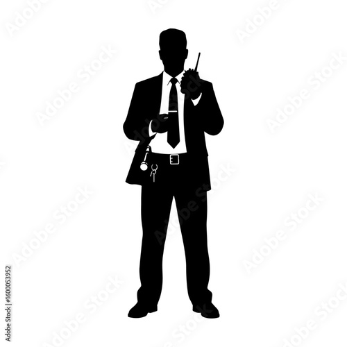 Security Guard with Walkie Talkie - Professional Protection and Surveillance