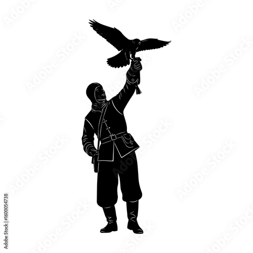 Falconer with Bird of Prey - Falconry and Avian Hunting