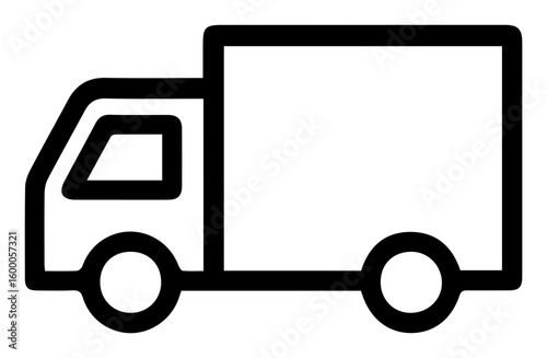 Simple Black and White Truck Icon Perfect for Logistics Designs
