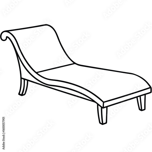 Illustration of a chaise lounge isolated on transparent background