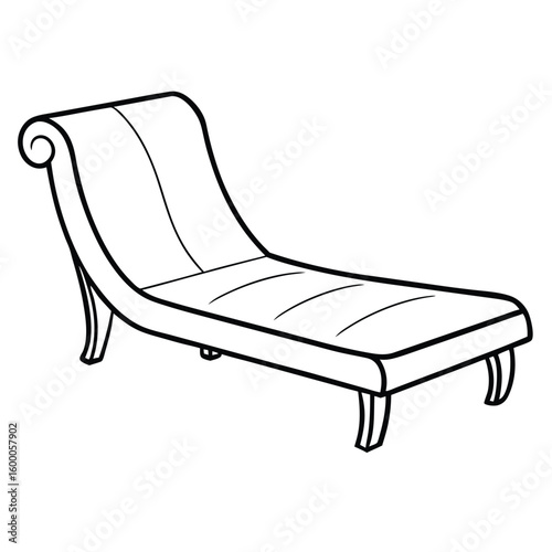 Illustration of a chaise lounge isolated on transparent background