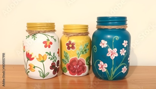 Decorative Painted Jar Handpainted designs suitable for gifts or