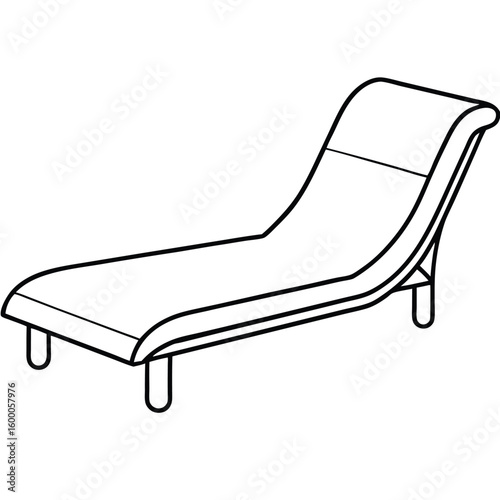 Illustration of a chaise lounge isolated on transparent background