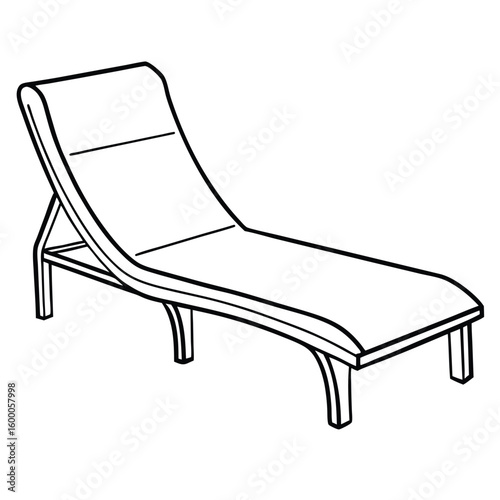 Illustration of a chaise lounge isolated on transparent background