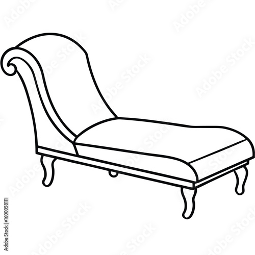 Illustration of a chaise lounge isolated on transparent background