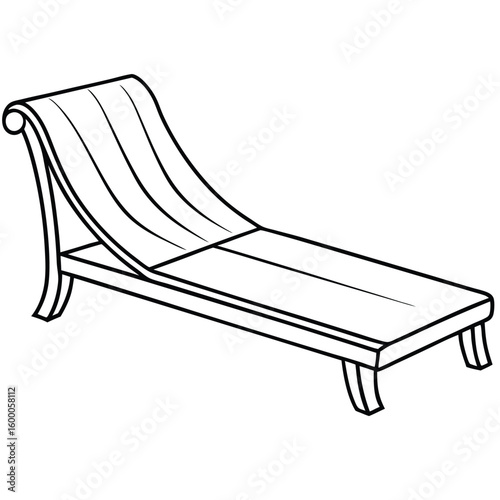 Illustration of a chaise lounge isolated on transparent background