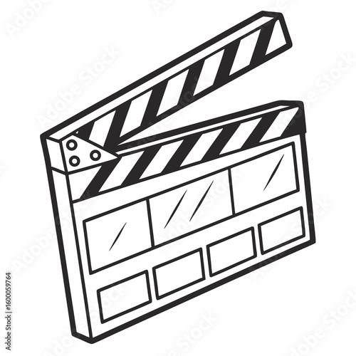 Black and white movie clapperboard icon film cinema