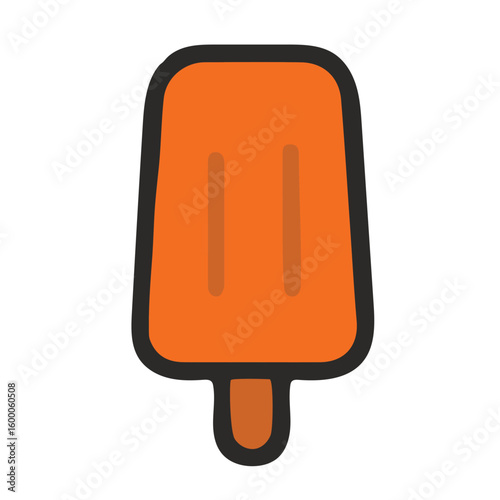 Colorful Ice Cream Icon – Flat Cartoon Style Vector Graphic