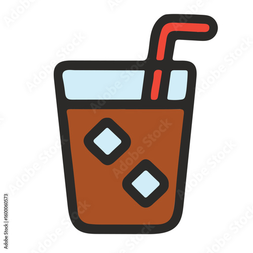 Colorful Soda Icon – Flat Cartoon Style Vector Graphic