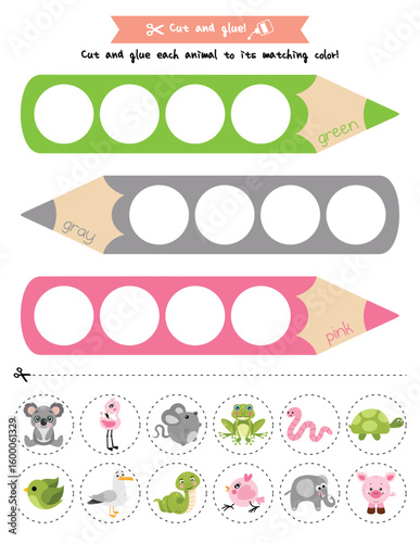 Colorful Animal Matching Activity for Kids