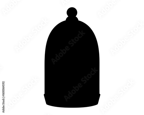 Silhouette of a simple cloche hat with a rounded top design