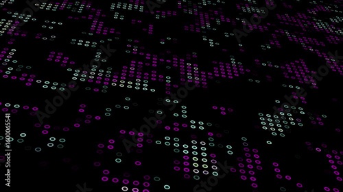 High-tech circular flickering dots background animation, Animated of halftone pattern background.