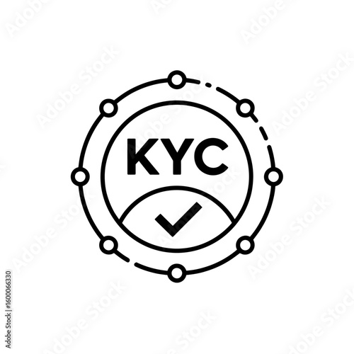 Know your customer kyc verification badge with a checkmark symbol