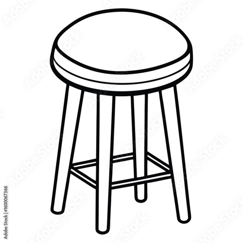 Illustration of a simple stool isolated on transparent background