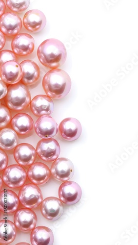 Beautiful pink pearls background for jewelry design and fashion accessories concept use