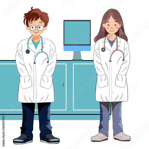 Set of doctors characters. Medical team concept in vector illustration design. Medical staff doctor, group of medics.