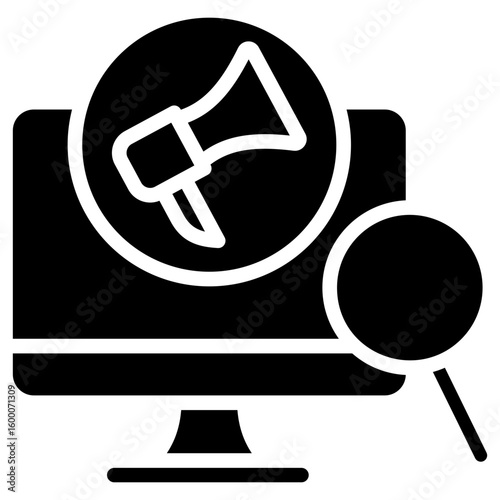 SEM (Search Engine Marketing) glyph icon