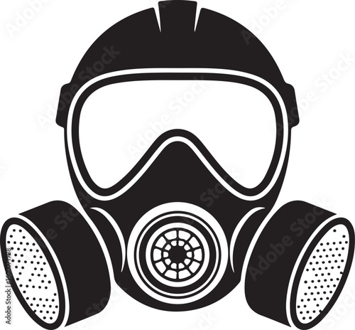 Protective Gas Mask Vector Illustration for Safety and Preparedness Design