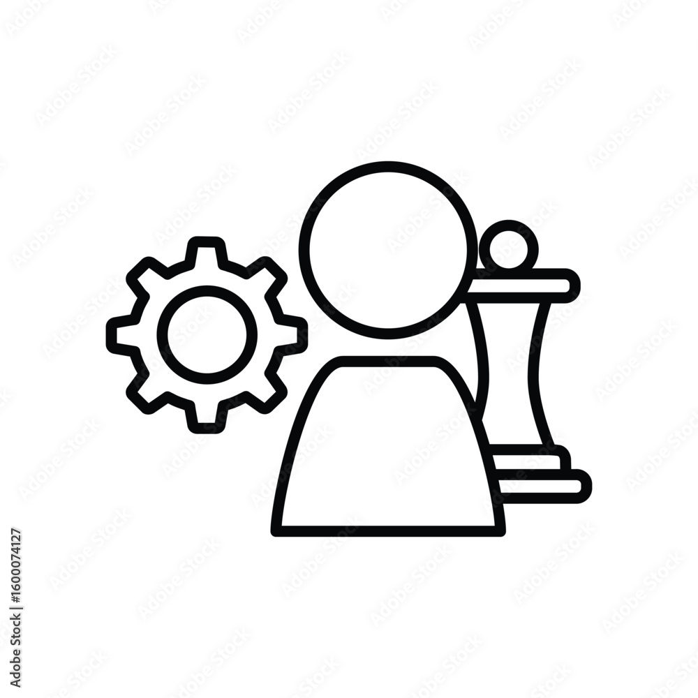 Obraz premium Customer Strategy Line Icon