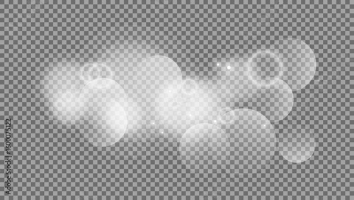 Bokeh circles on transparent background