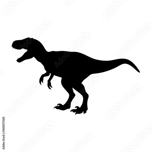 Tyrannosaurus Rex Silhouette: A striking outline of a prehistoric predator, perfect for design and educational purposes