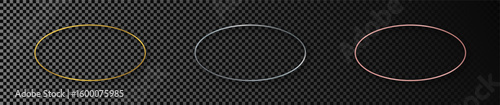 Set of three oval shape frames