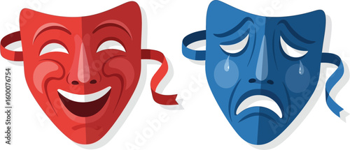Comedy and Tragedy Masks Representing Theatre and Performance Arts