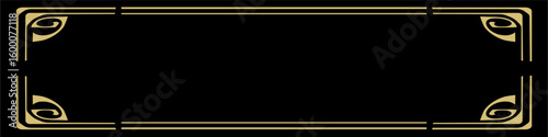artdeco gold frame on a black background