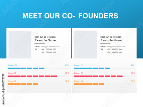 Meet our company team modern presentation template with red accent