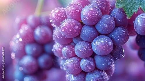 Wallpaper Mural Close up Of Dewy Purple And Red Grapes Torontodigital.ca