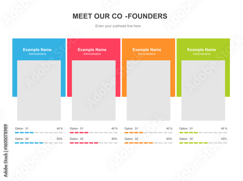 Meet our company team modern presentation template with red accent