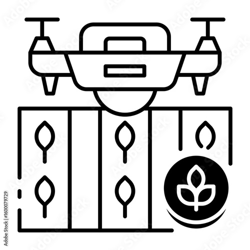 black drone over crops field clip art preview