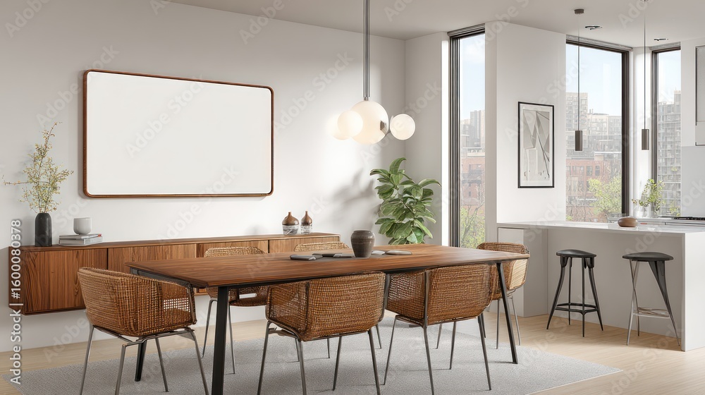 Fototapeta premium Modern dining room mockup
