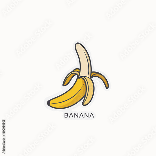 Delicious Single Banana Ready to Eat Vector Illustration Isolated on White Background Representing Healthy Fruit Consumption and Tropical Food Source